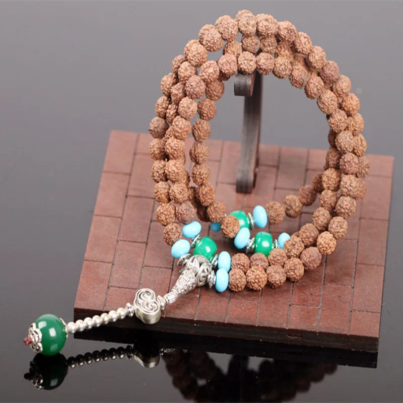 Браслет Sennier из тибетского серебра натуральная рудракша женские модные ожерелье