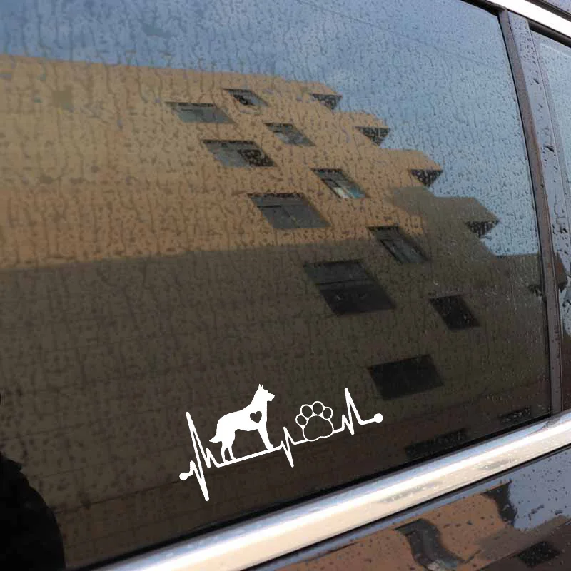 15.1*6.9CM Belgian Malinois Paw Vinyl Cartoon Decal for Car Sticker Side Emblem for Toyota Crown Chevrolet Axeo Haval Buick Kia