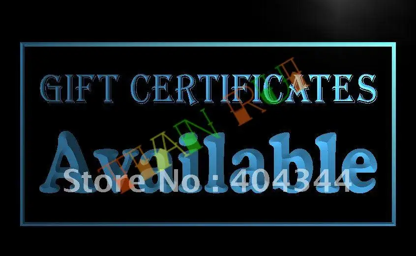 

LB142- OPEN GIFT CERTIFICATES Business LED Neon Light Sign