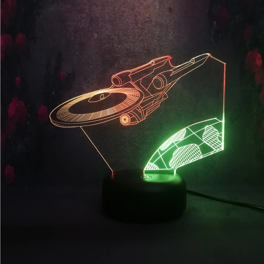 3D Светодиодная лава лампа Звездные войны воздушный корабль Trek Творческий Декор лампа домашняя спальня применение ночник детский подарок Многоцветный бумажный фонарик