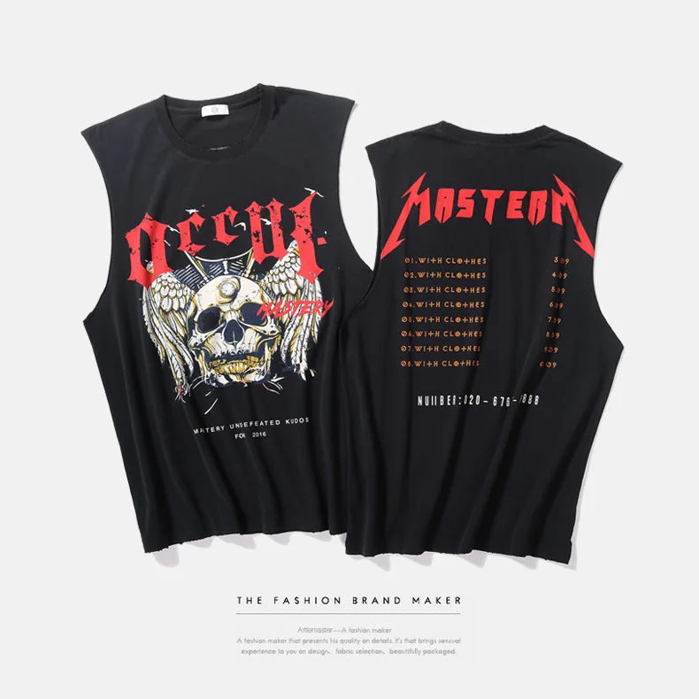 Мужская Хип-Хоп череп печать мужская майка крутая | одежда