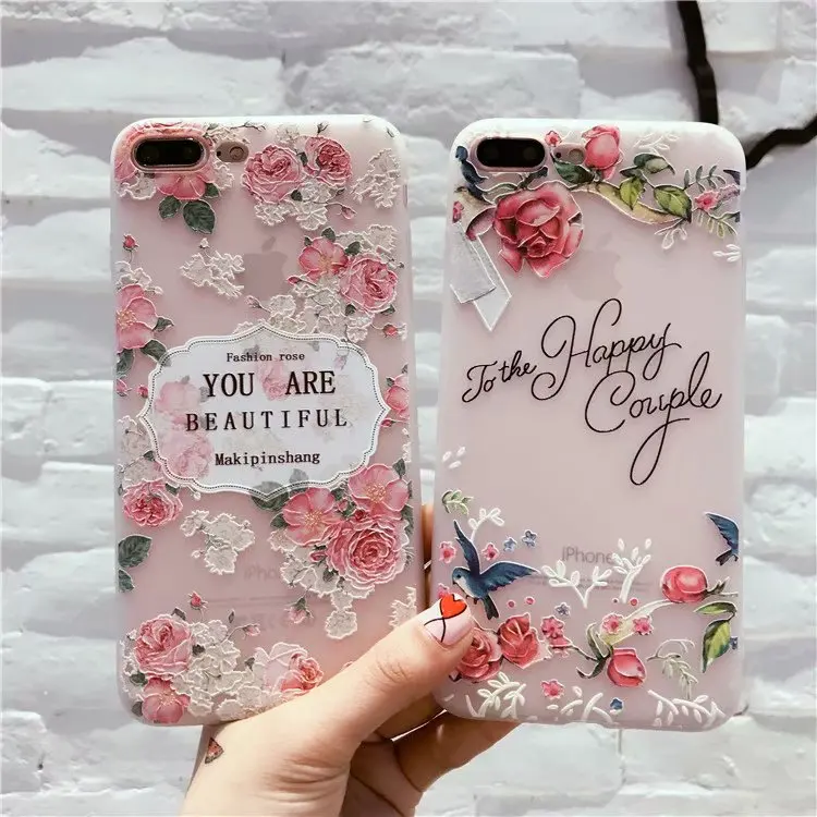 Ультратонкий чехол для OPPO R15 3D Цветочный рельефный тонкий мягкий Силиконовый ТПУ
