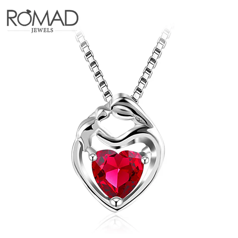 ROXI ROMAD Brand White Gold Color Red Love Heart Crystal Pendant Necklace For Women Choker Wedding Luxury Jewelry Gift | Украшения и