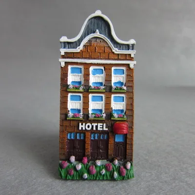 Hotel Голландские туристические сувенирные магниты на холодильник 3D Красочные дома смолы холодильник магнитные наклейки домашний декор украшения - Цвет: Hotel