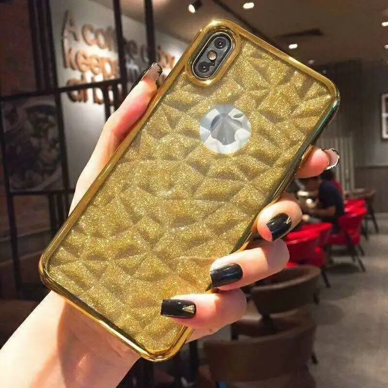 Блестящий Мягкий чехол из ТПУ с алмазным рисунком для iPhone 6 6S 7 8 Plus телефона XS MAX XR X