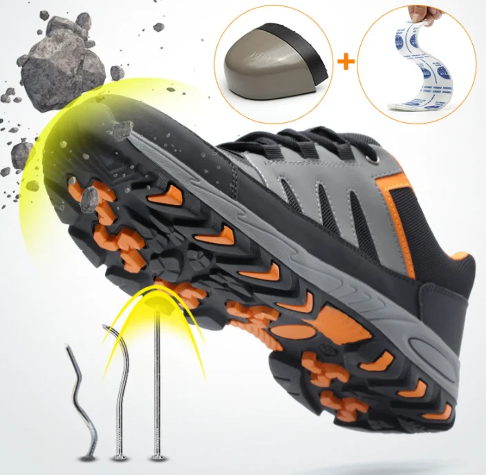 Mens Steel Toe Work Shoes for Men Lightweight Breathable Safety Anti-smashing Anti-puncture Non-slip Protective | Обувь