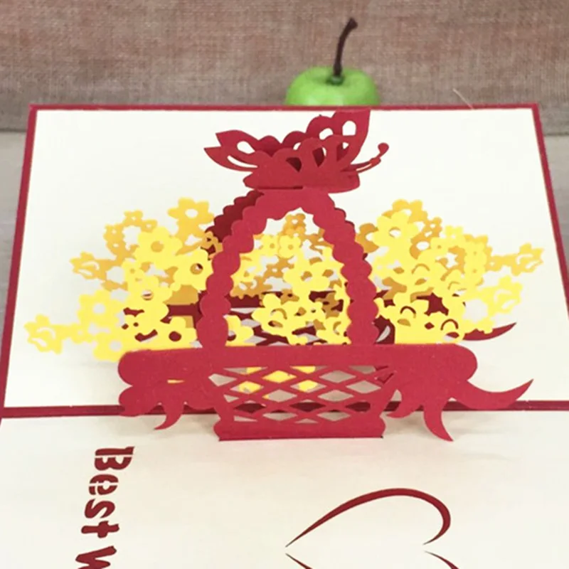 1 шт. корзина с наилучшими пожеланиями для влюбленных выдвижная 3D