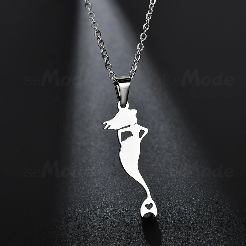 ELSEMODE сказочное ожерелье с подвеской в виде русалки для женщин золото 316L