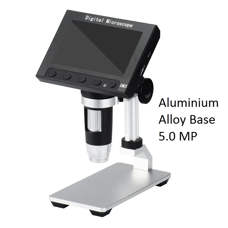 5.0 MP Metal Base 1000X цифровой микроскоп 2,0 5,0 МП электронный видео микроскоп 4,3 дюймов дисплей с 8 светодиодный стенд для ремонта материнской платы - Цвет: 5.0 MP Metal Base
