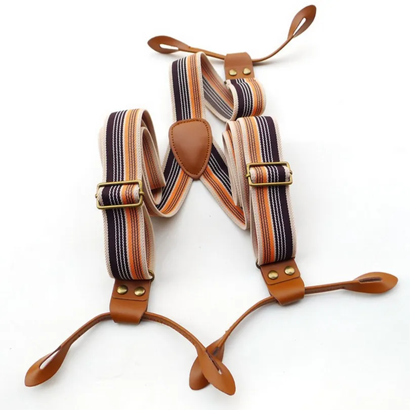 Мужские подтяжки с заклепка для пуговицы регулируемые эластичные брюки Модные