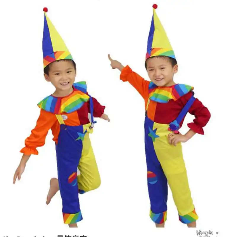 Детские Костюмы Клоуна на Хэллоуин высокого качества детский маскарадный костюм