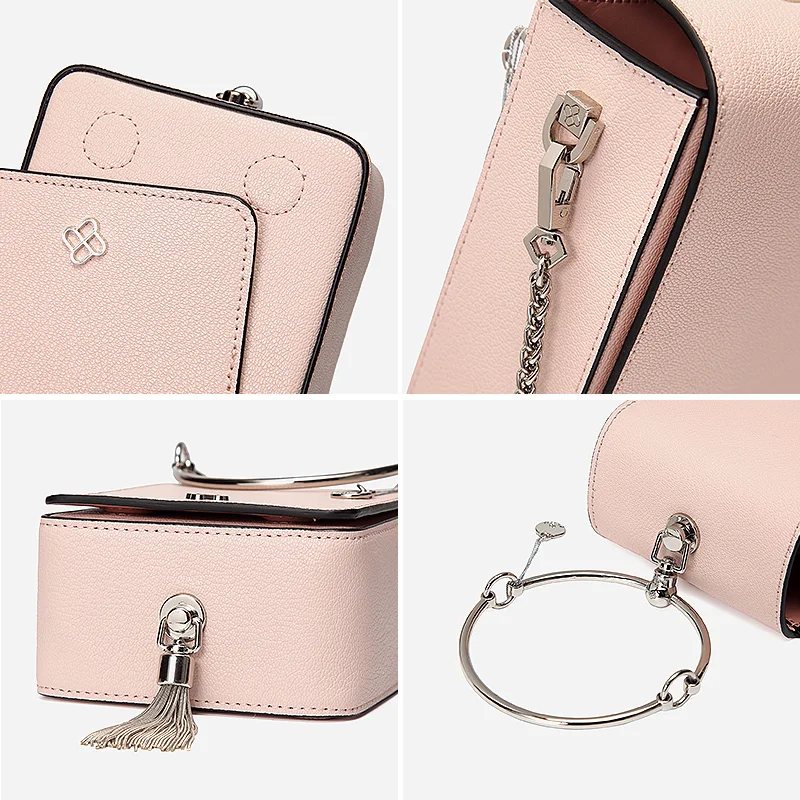 BAFELLI, сумка на плечо из спилка, с металлическими кисточками, bolsos mujer, розовая, красная, с кольцом, сумочка из розового золота, minaudiere, женские сумки-мессенджеры