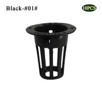 Black 10 сверхмощный ПК гидропонный сетчатый горшок чистая чашка корзина гидропонная аэропонная растение выращивать сад клон экологичный черный/белый - Цвет: Black