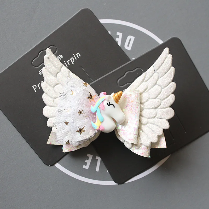 10 шт./лот заколки для волос в виде блестящего войлока с бантом милые двухслойные