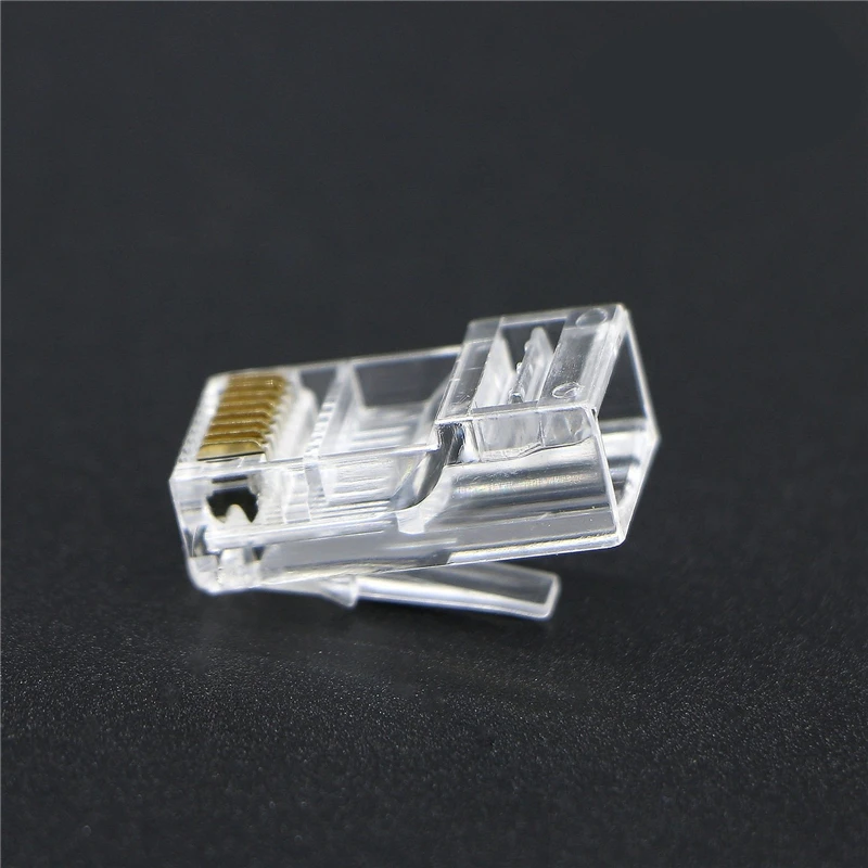 100 шт. прозрачные 8pin RJ45 Модульные штекеры адаптер сетевого кабеля для Cat5 Cat5e Cat6 Rj 45