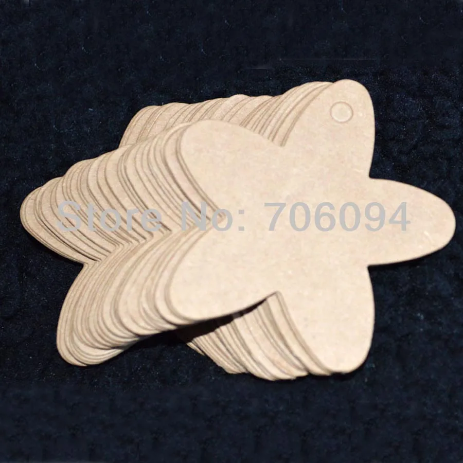 1000 шт./лот 6*6 см Подарочная бирка в форме цветка для украшения торта и игрушек на