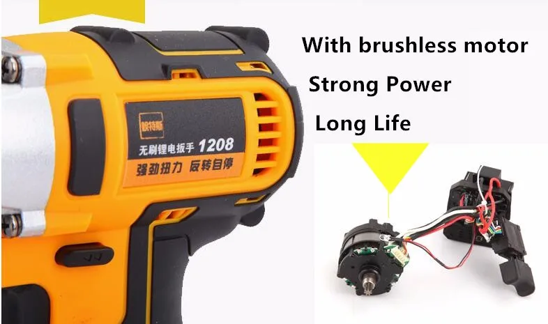 Новинка 1/2 ''Li-Ion 320N. m Аккумуляторный ударный гайковерт с бесщеточным двигателем, Электрический ударный гайковерт для автомобильных шин, колесный гаечный ключ, Аккумуляторная дрель