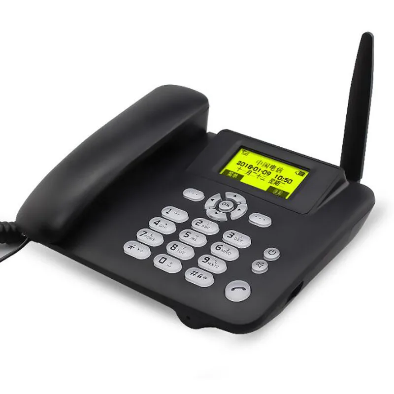 Black GSM 900-1800 ГГц Беспроводная sim-карта стационарный телефон многофункциональный стационарный радиотелефон для офиса, дома, бизнеса - Цвет: Black