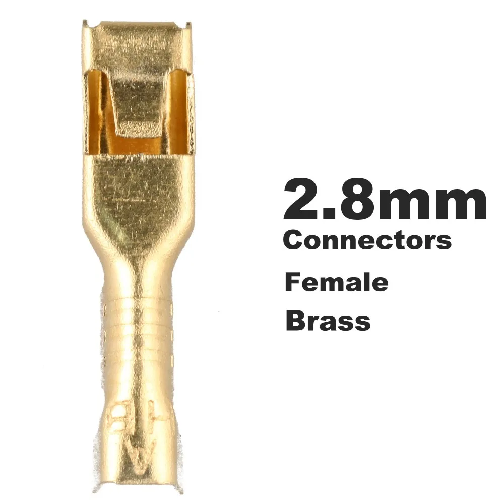 100 компл. золотой тон женщин и мужчин Лопата для обжима Терминалы 2.8 мм проводки