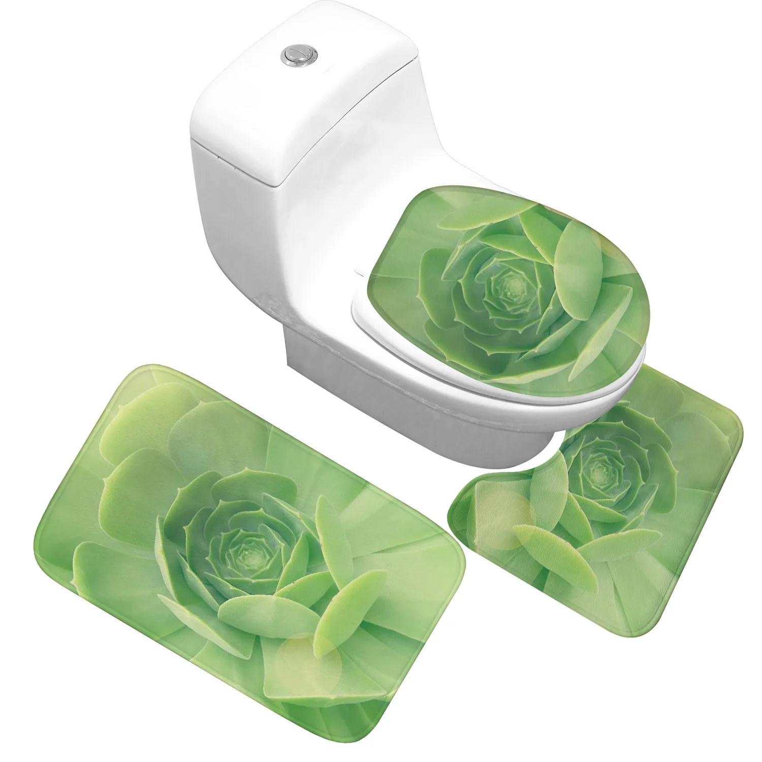Суккулентные растения Коврик для ванной 3 шт./компл. крышка унитаза из мягкой