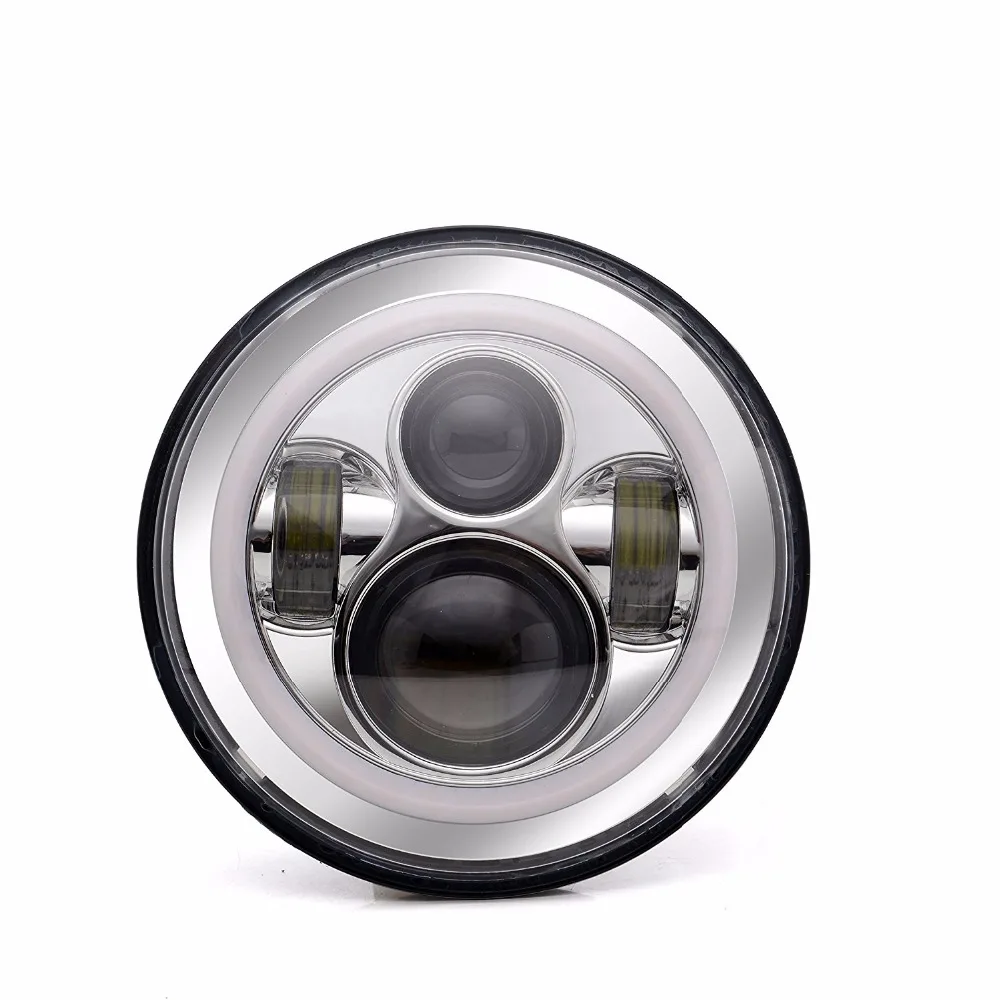 For Jeep Wrangler Headlights 7 Inch Round LED Headlight Conversion Kit DRL Light Assembly for JK TJ FJ Hummer Trucks headlamp | Автомобили