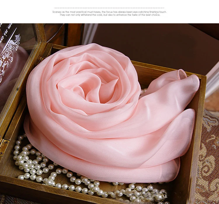 Винтажный детский шарф для девочек модная розовая шаль женщин 100% чистый шелк