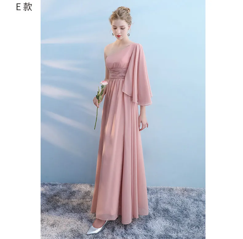 Robe De Soriee Новое плотное розовое платье подружки невесты длинное на тонких