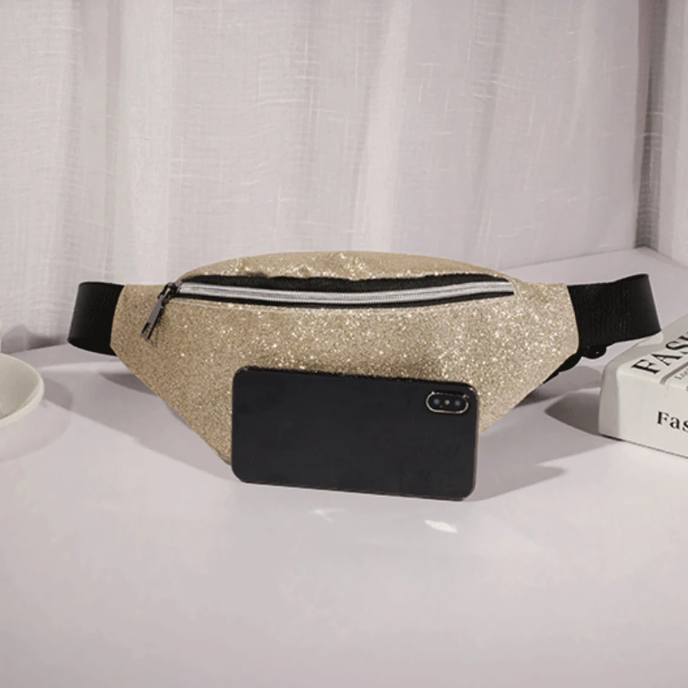 

New Fashion Fanny Shinny Waist Pack Hip Bling Bling Belt Pouch Women Unisex Waist Bag