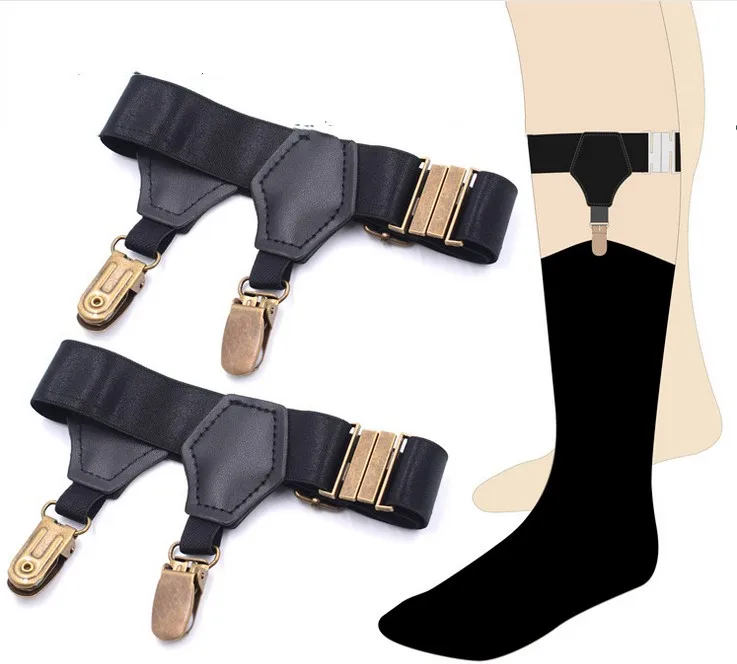 Новинка 2018 мужские черно-белые полосатые носки с зажимом чулки для взрослых