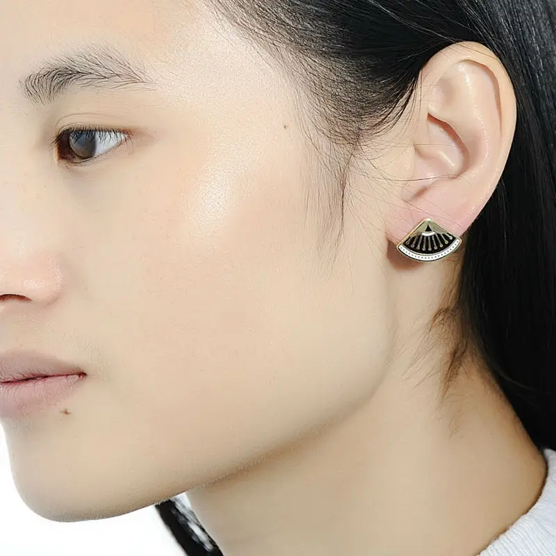 SANTUZZA маленькие серьги гвоздики для женщин необычные в форме раковины