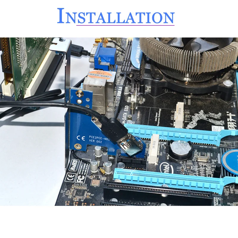 

Zeadow PCI-E PCI Express X1 To Dual PCI Slots Riser Expansion Adapter Card With USB 3.0 Cable For Desktop Computer