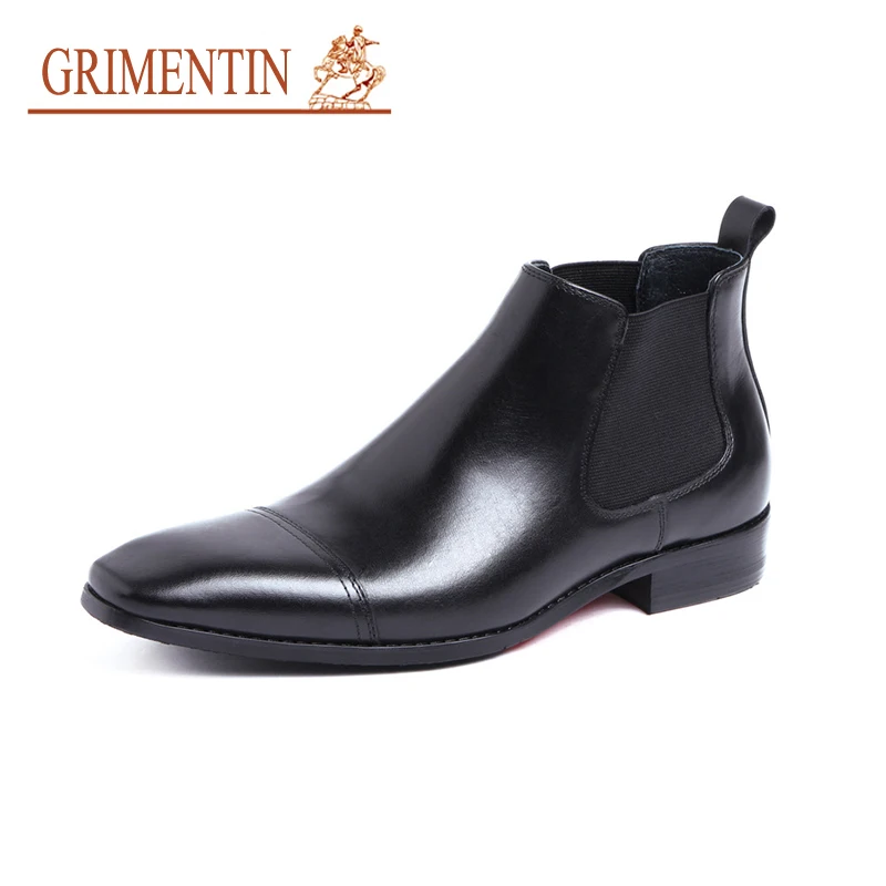 Мужские ботильоны из натуральной кожи GRIMENTIN черные и коричневые в итальянском