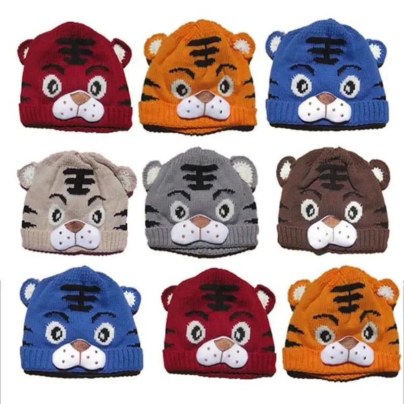 6 colors Babies Winter Beanie Hat Baby Girls Boys Kids Toddlers Tiger Tail Crochet Knit Cap 1-4T | Детская одежда и обувь