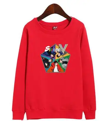 Толстовка с капюшоном kpop shinee демисезонная принтом пятерых всех участников