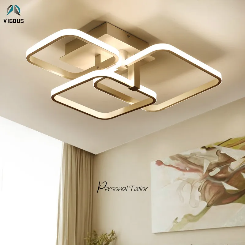Минимализм прямоугольники Lustre Dimmable Led Потолочная люстра для гостиной Luminaria