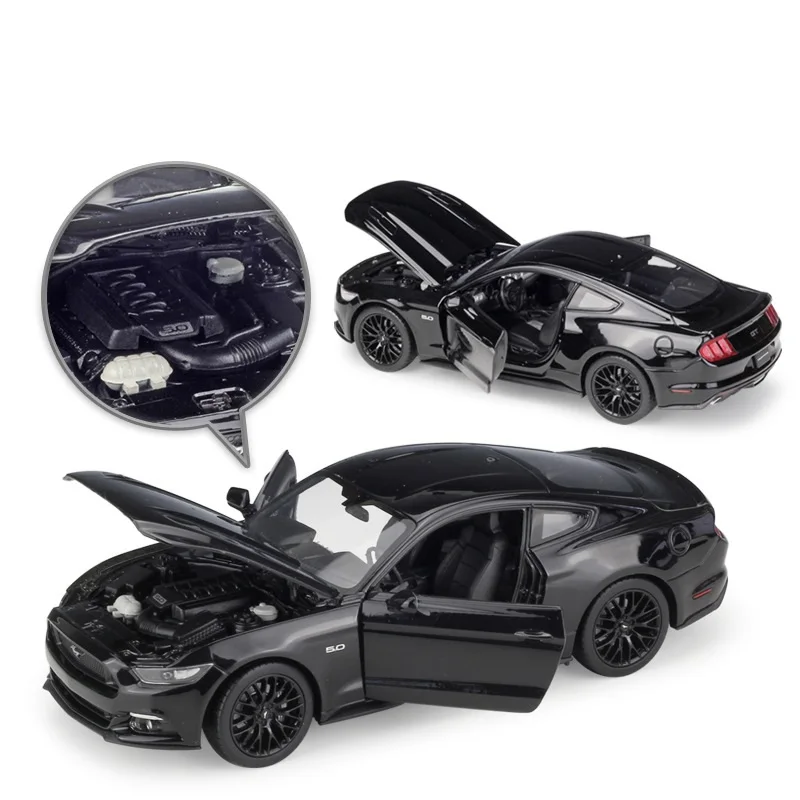 1:24 Welly Ford Mustang GT 2015 черная/красная/синяя/матовая черная литая модель автомобиля |