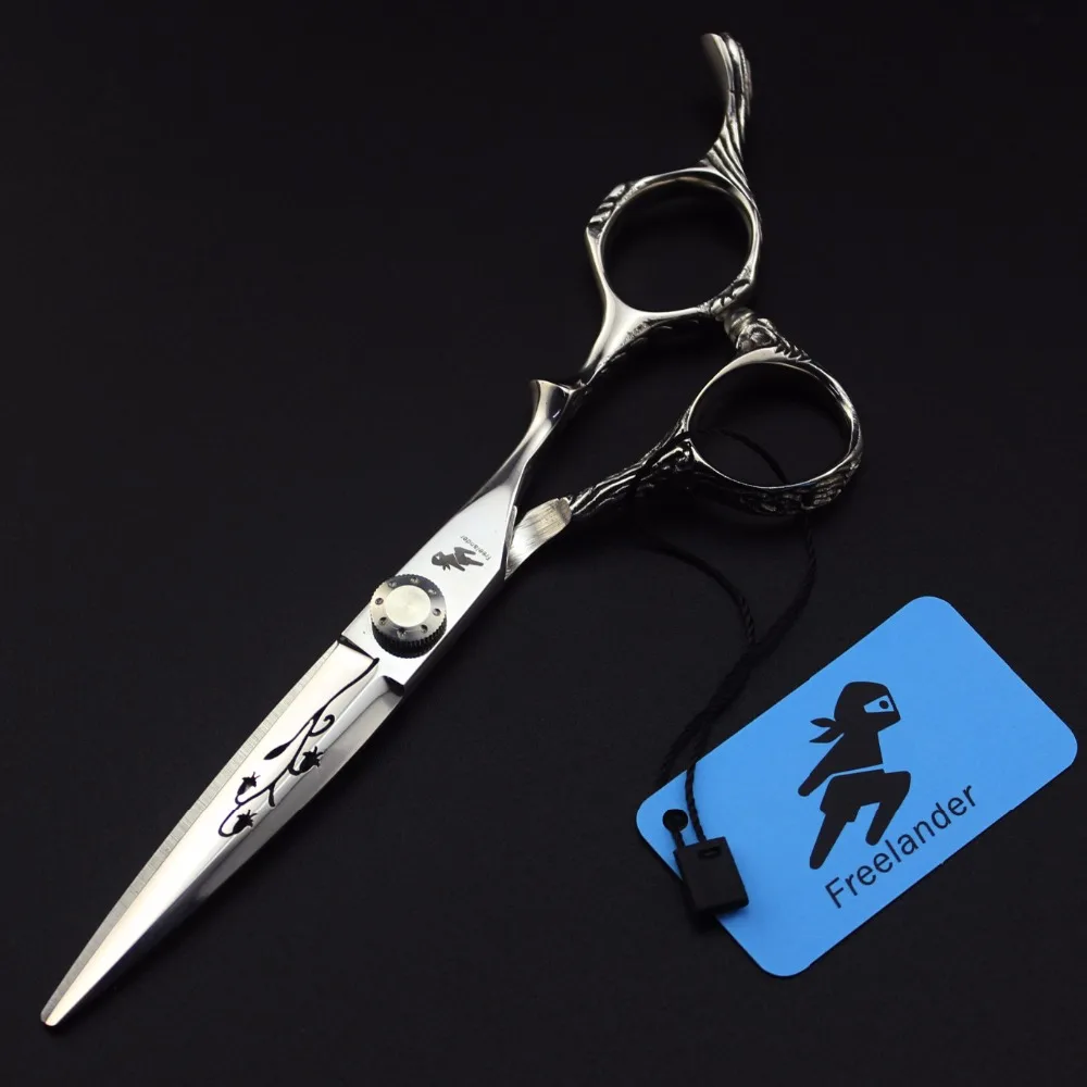 

Freelander 6.0" silver sword - shaped cutting head pattern personalized hairdressing scissors for barber or home use