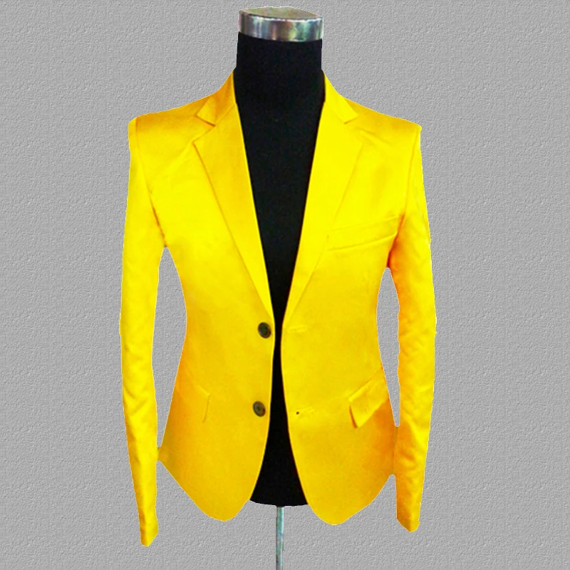 Yellow blazer men suits designs jacket mens stage costumes for singers clothes dance star style dress punk rock masculino homme
