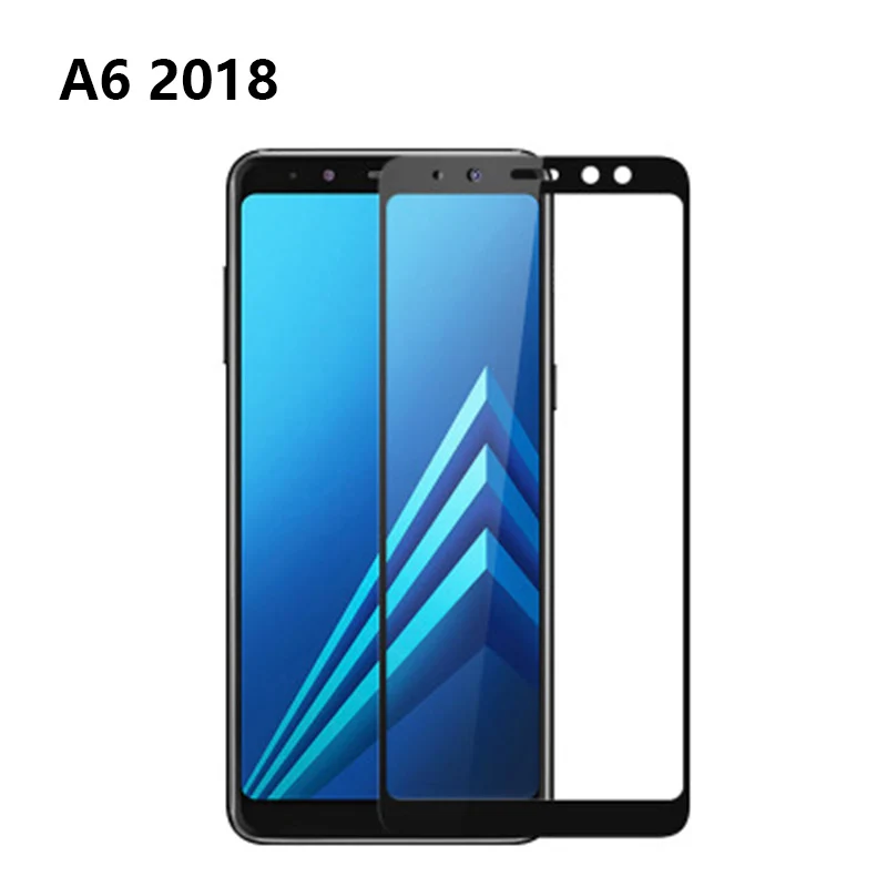 Закаленное стекло A6 Plus 2018 полное покрытие для SAMSUNG A6plus A8 A8plus полностью клеевое