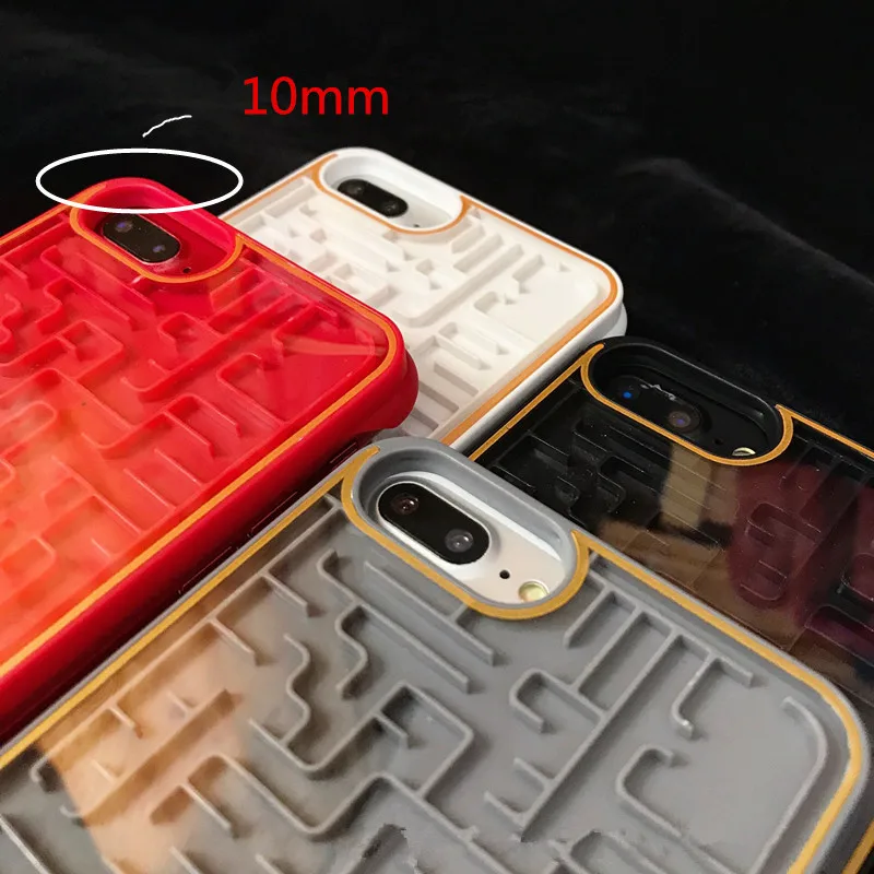 Interactive Red And Yellow Labyrinth Phone Case For iPhone 6 6s 7 8 Relax PC Maze Map Game Cover Plus | Мобильные телефоны и