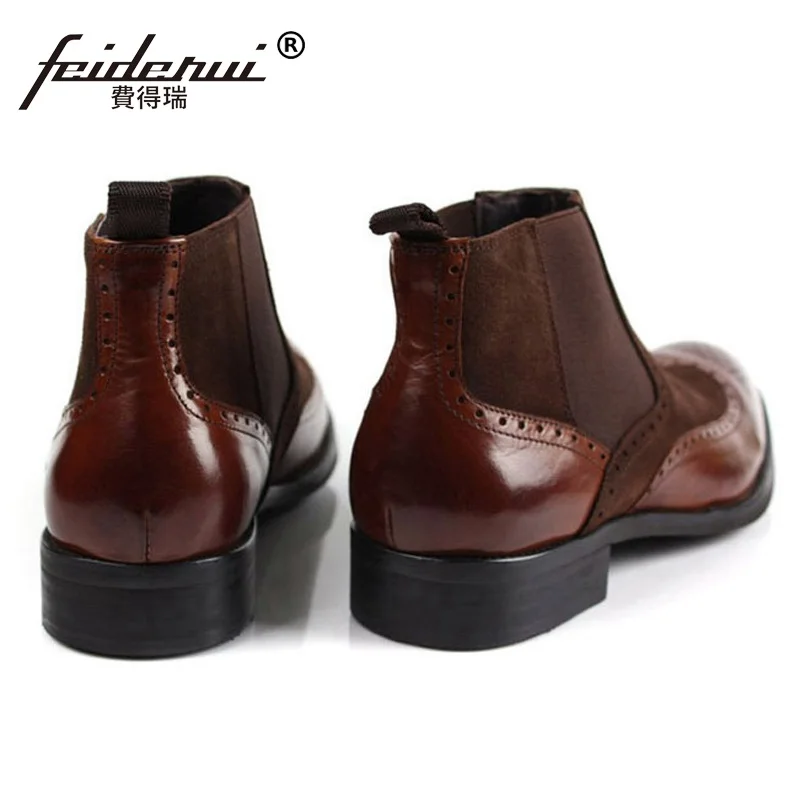 Винтажные Брендовые мужские оксфорды с перфорацией дизайнерские замшевые