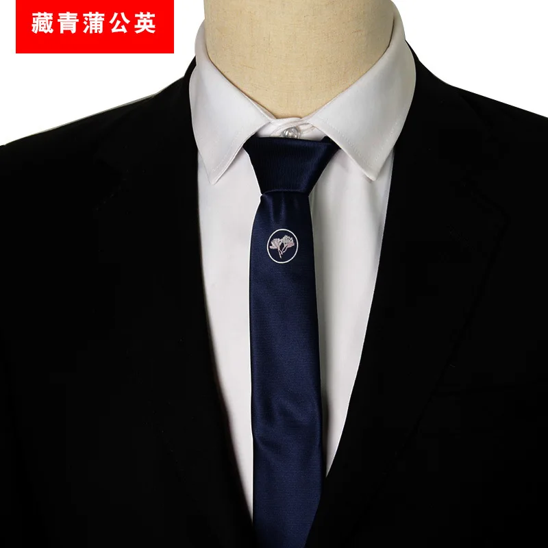Navy Blue Dandelion Мужской галстук с рисунком пчелы, 5 см, черный однотонный галстук, Свадебный галстук, синий формальный деловой узкий галстук - Цвет: Navy Blue Dandelion
