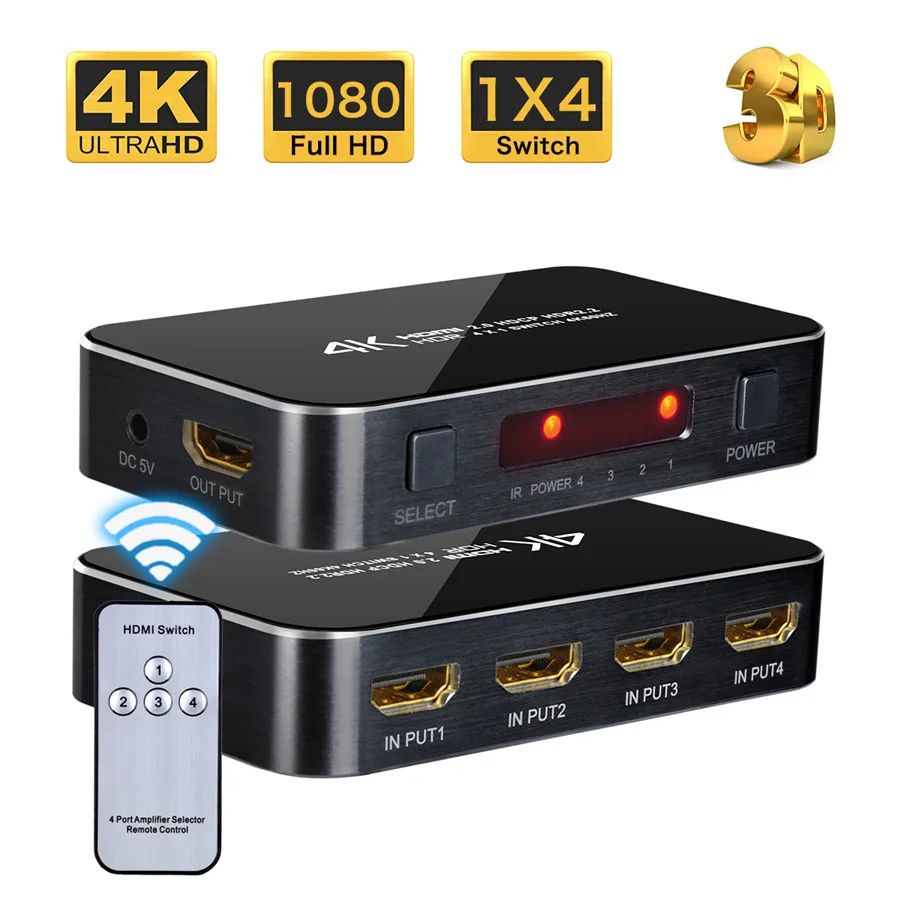 Iseebiz 3D HDMI 2 0 коммутатор 4x1 4 к HDCP2.2 Suppport в 1 с пультом дистанционного управления для