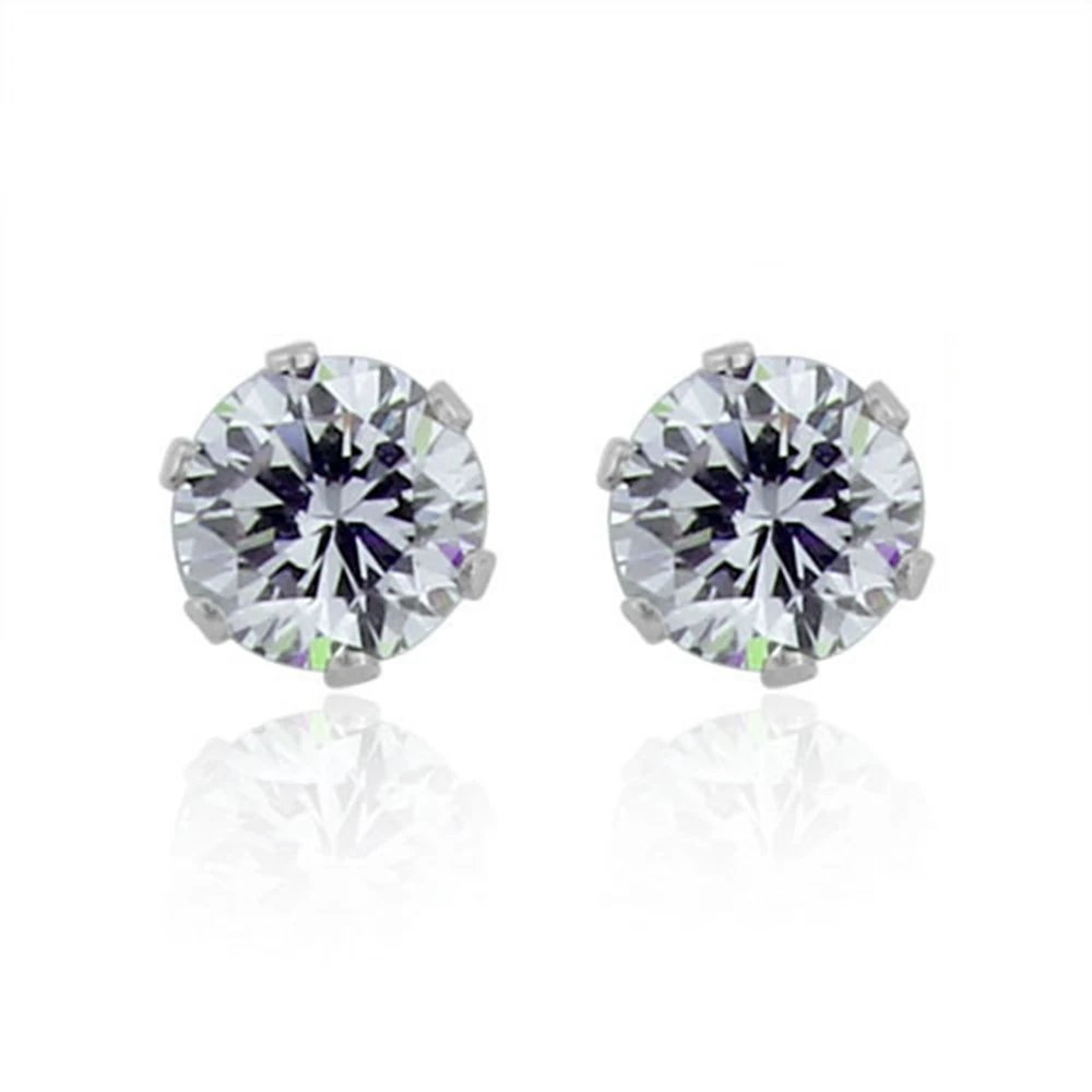 

Round Cut Zirconia White Gold Filled Mens Womens Stud Earrings