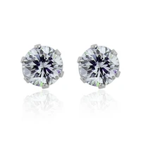 round cut zirconia white gold filled mens womens stud earrings