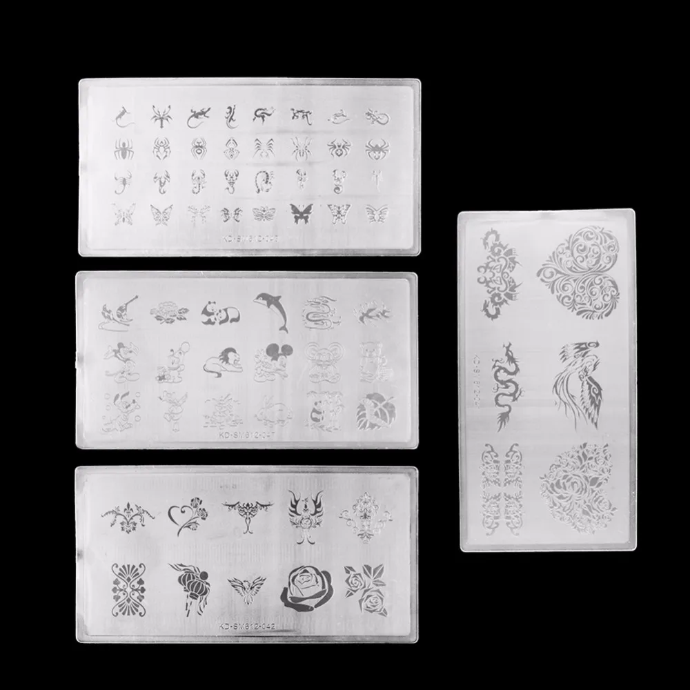 1 Набор 10 дизайнов пластины для стемпинга ногтей маникюрный шаблон дизайн
