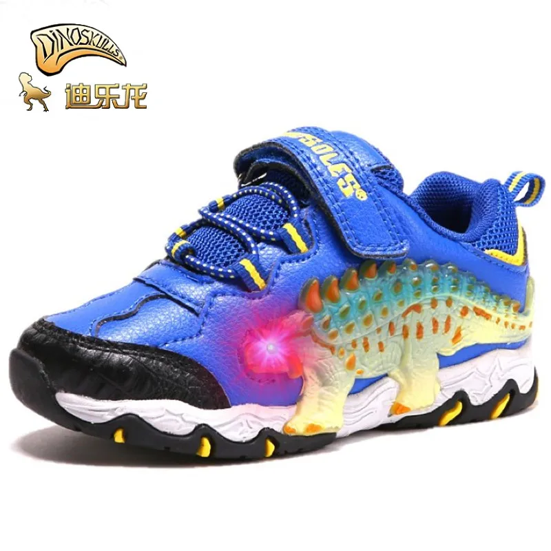Кроссовки для мальчиков DINOSKULLS светящиеся кроссовки с большим динозавром