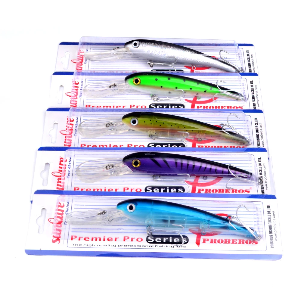 

PROBEROS Minnow Fishing Lures 10 colors Artificial Bass Bait 17.5cm/26g Sea Saltwater Diving Swimbait Fishing Tackle