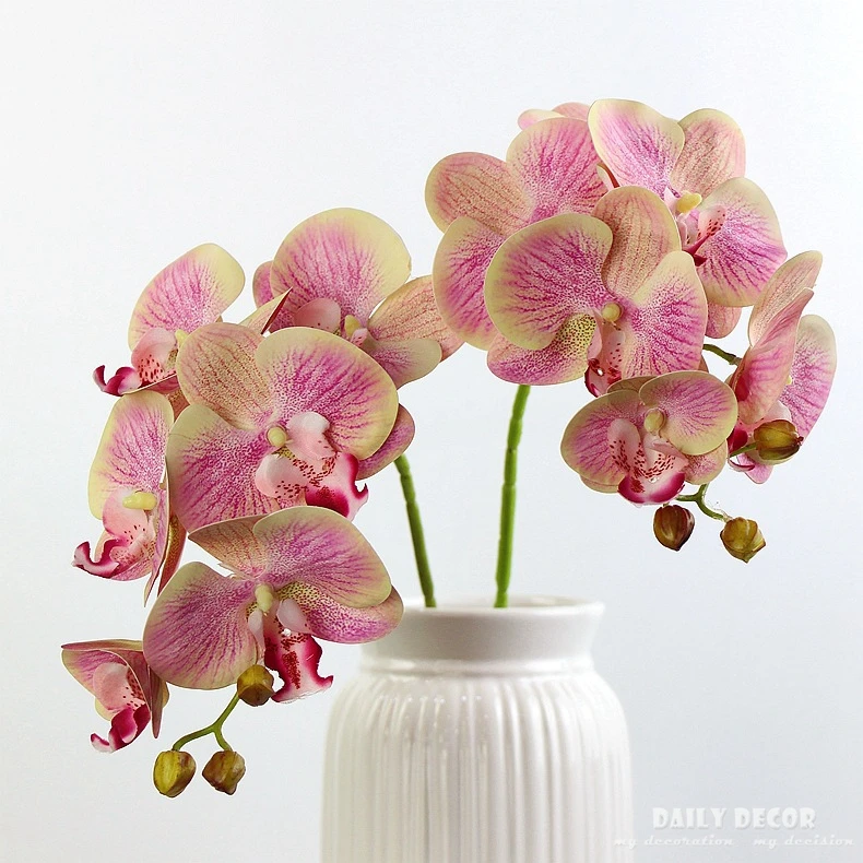 30 шт./лот! 3D реального сенсорный 6 глава Искусственные бабочки орхидеи свадебные декоративные фаленопсис EMS