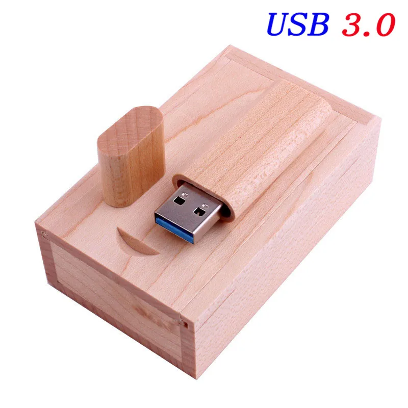 JASTER USB 3,0(10 шт. бесплатный логотип) деревянный клен usb диск usb флэш-накопитель карта памяти, Флеш накопитель pendrive 4 ГБ 8 ГБ 16 ГБ 32 ГБ 64 ГБ - Цвет: maple usb box